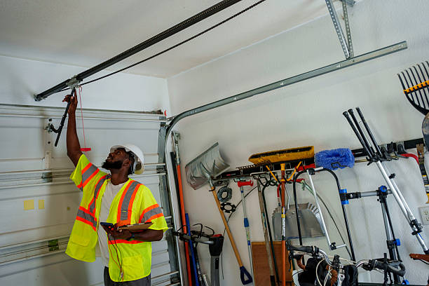 Professional Garage Door Maintenance technician working in Goldsby, OK